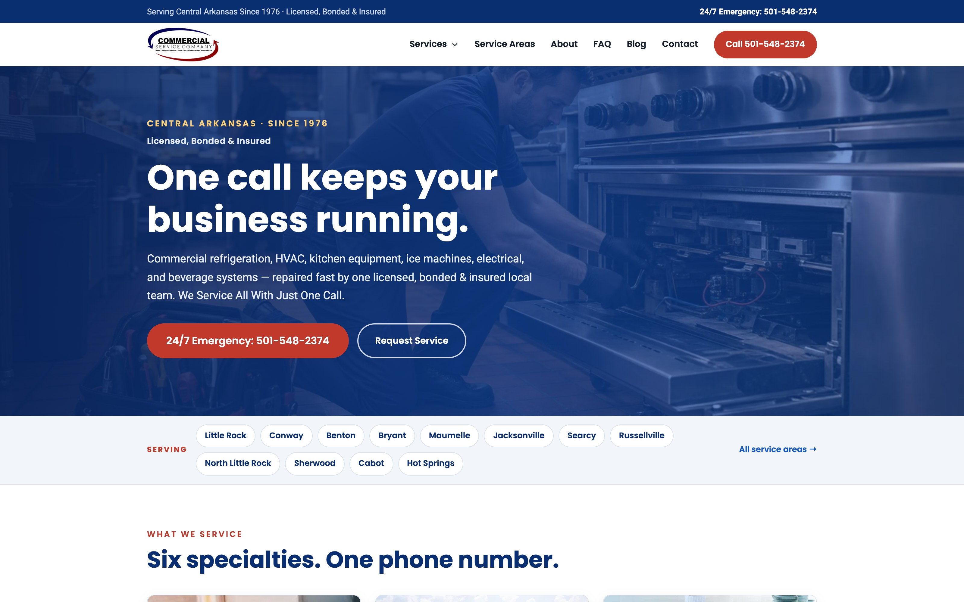 The Commercial Service Co website we built