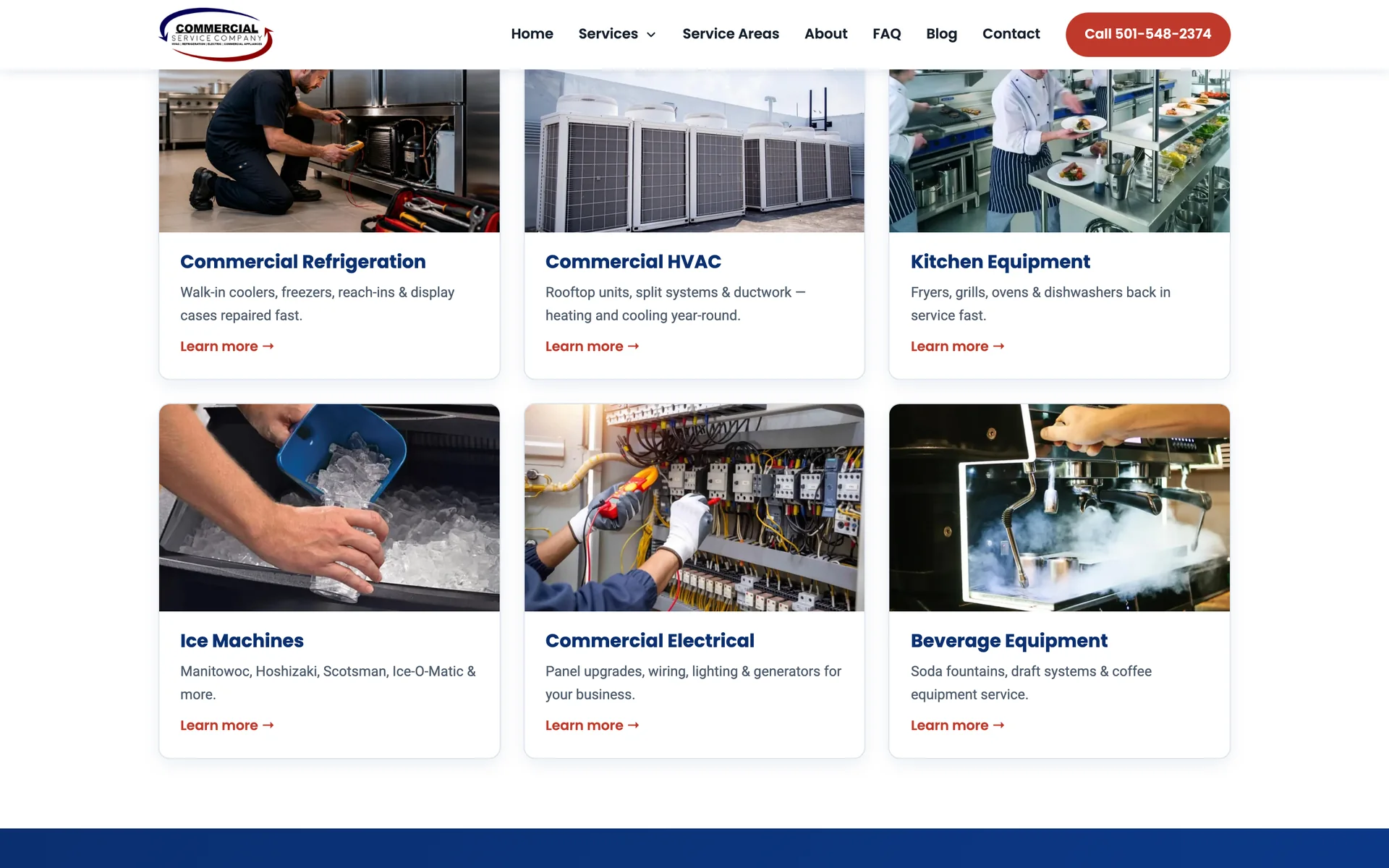 The Commercial Service Co website we built