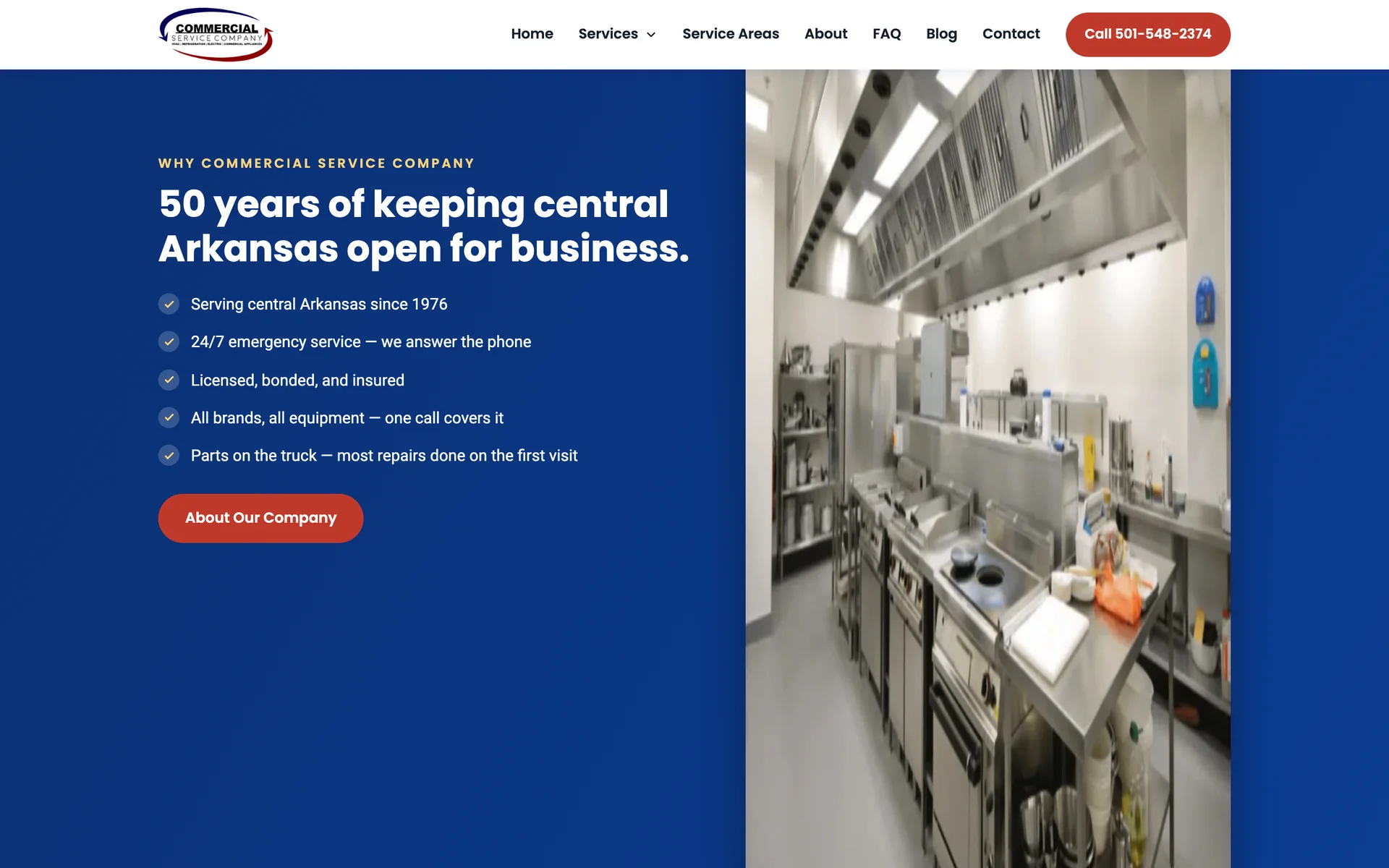 The Commercial Service Co website we built