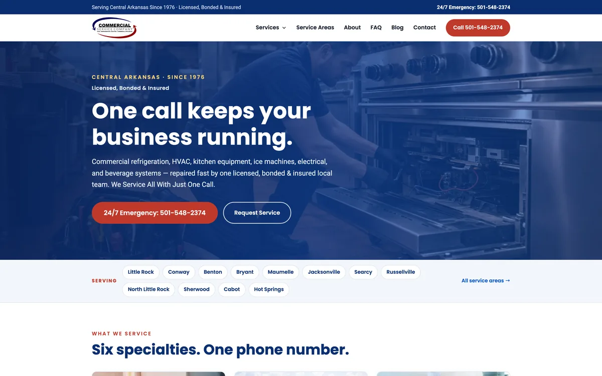 The Commercial Service Co website we built