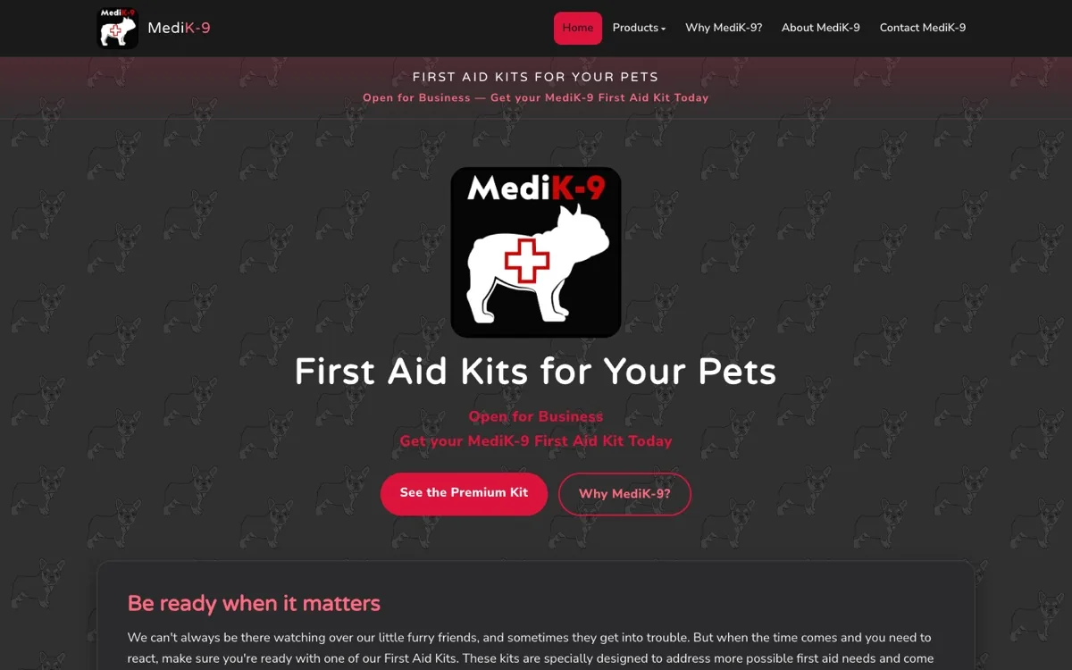 The MediK-9 website we built